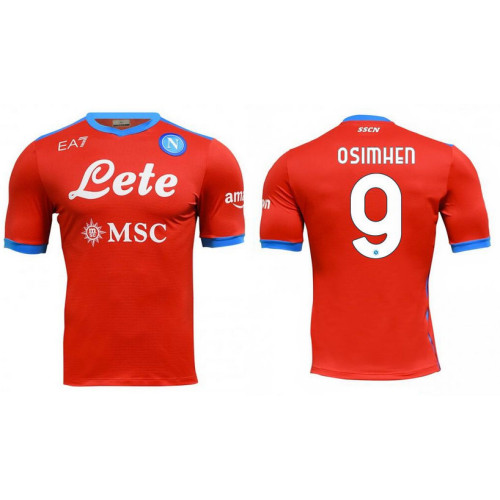 2021/22 SSC Napoli #9 Victor Osimhen Authentic Fourth Red Jersey
