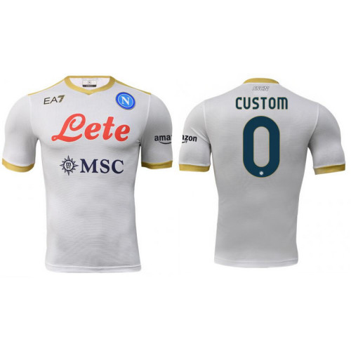Youth CUSTOM 2021/22 SSC Napoli Authentic Away White Jersey