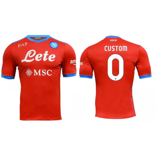 Youth CUSTOM 2021/22 SSC Napoli Authentic Fourth Red Jersey