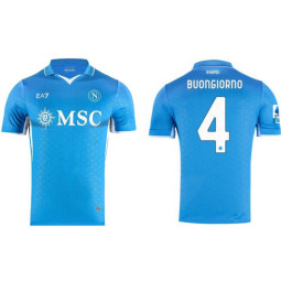 Youth Napoli 2024-25 Home Blue #4 BUONGIORNO Replica Jersey