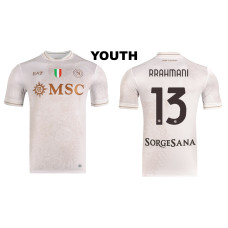 Youth 2025-2026 Napoli #13 Amir Rrahmani Authentic Cream Away Jersey