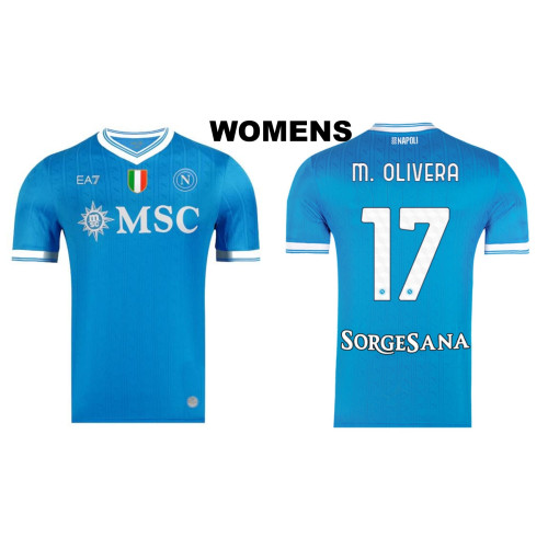 Women's 2025-2026 Napoli #17 Mathias Olivera Replica Blue Home Jersey Women's 2025-2026 Napoli #17 Mathias Olivera Replica Blue Home Jersey