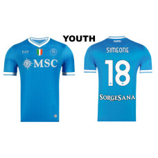 Youth 2025-2026 Napoli #18 Giovanni Simeone Authentic Blue Home Jersey