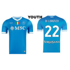 Youth 2025-2026 Napoli #22 Giovanni Di Lorenzo Authentic Blue Home Jersey