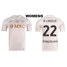 Women's 2025-2026 Napoli #22 Giovanni Di Lorenzo Authentic Cream Away Jersey