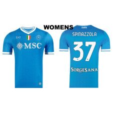 Women's 2025-2026 Napoli #37 Leonardo Spinazzola Authentic Blue Home Jersey