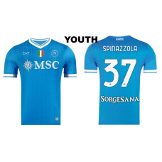 Youth 2025-2026 Napoli #37 Leonardo Spinazzola Authentic Blue Home Jersey