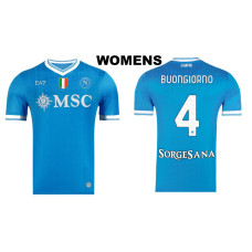 Women's 2025-2026 Napoli #4 Alessandro Buongiorno Authentic Blue Home Jersey