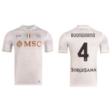 2025-2026 Napoli #4 Alessandro Buongiorno Replica Cream Away Jersey