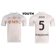 Youth 2025-2026 Napoli #5 Juan Jesus Authentic Cream Away Jersey