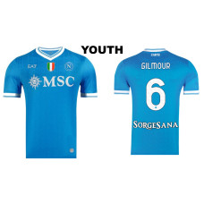 Youth 2025-2026 Napoli #6 Billy Gilmour Authentic Blue Home Jersey