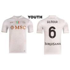 Youth 2025-2026 Napoli #6 Billy Gilmour Authentic Cream Away Jersey