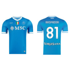 2025-2026 Napoli #81 Giacomo Raspadori Authentic Blue Home Jersey