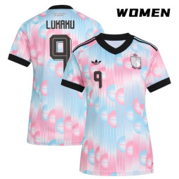 Belgium Romelu Lukaku 2026 World Cup Away Women's Jersey Pastel Belgium Romelu Lukaku 2026 World Cup Away Women's Jersey Pastel