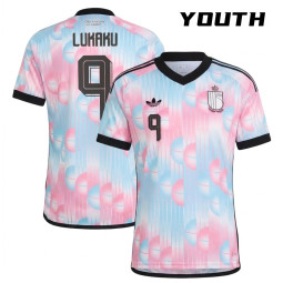 Belgium Romelu Lukaku 2026 World Cup Away Youth Jersey Pastel Belgium Romelu Lukaku 2026 World Cup Away Youth Jersey Pastel